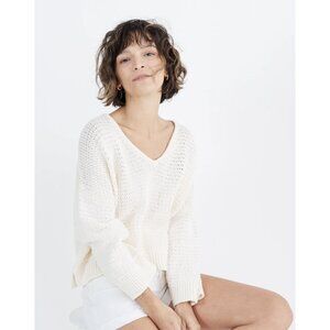 Madewell Cream V-Neck Sweater